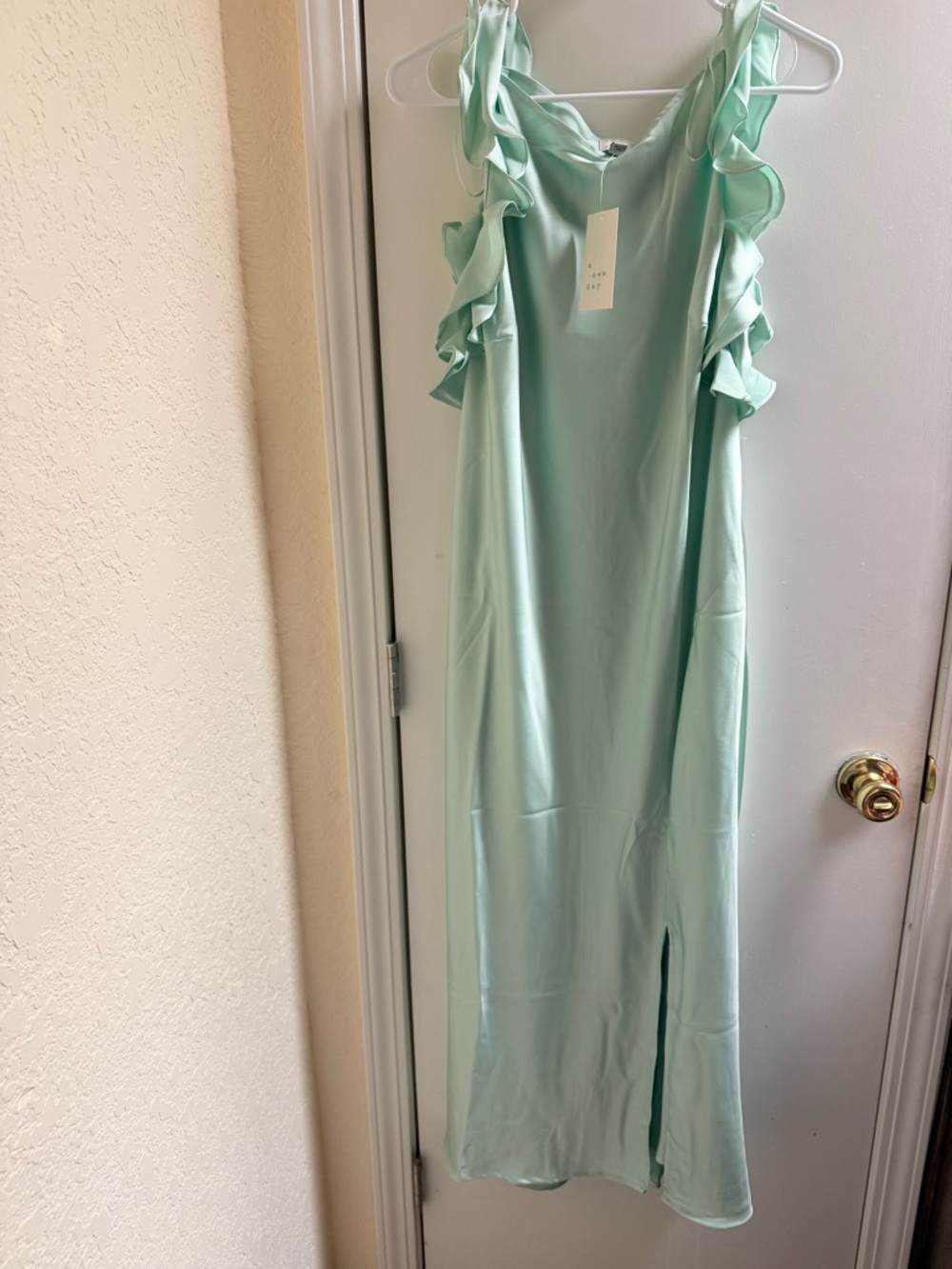 a new day Mint Green Slip Dress with Ruffle Straps